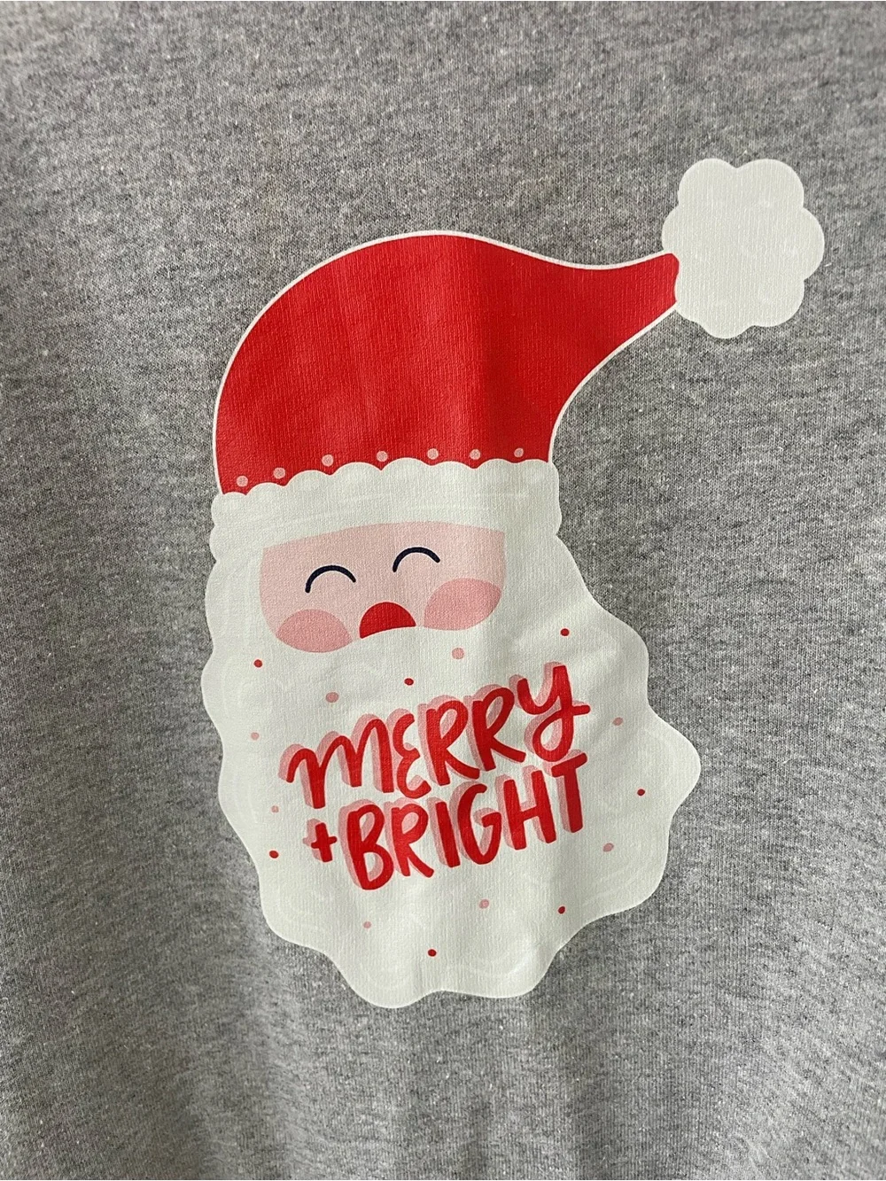 Kids Grey 'Merry & Bright' Santa Sweatshirt
